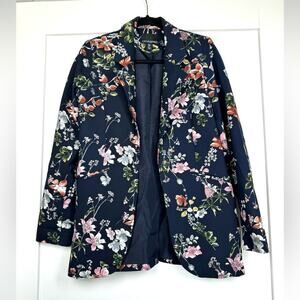 Cynthia Rowley Navy Blue Floral Blazer Size Small